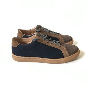 NEW Eleventy Low Top Sneakers Trainers Mens 43 10 Blue Brown Suede Lace Up NWB